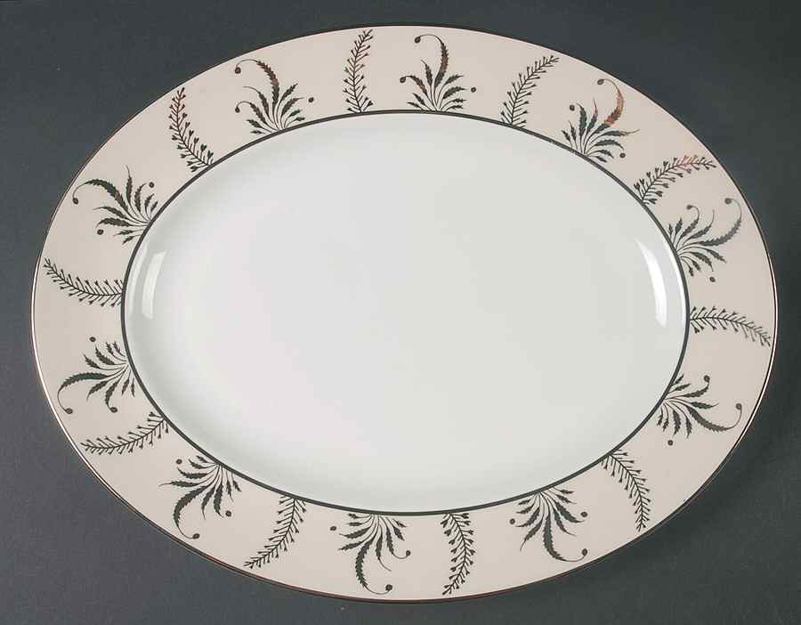 Meadow Silver 13" Oval Serving Platter by Wedgwood-1