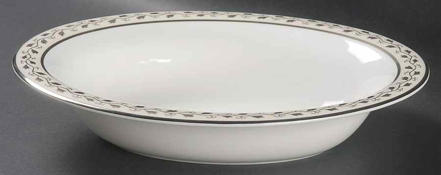 Meadow Silver 9" Oval Vegetable Bowl by Wedgwood-1