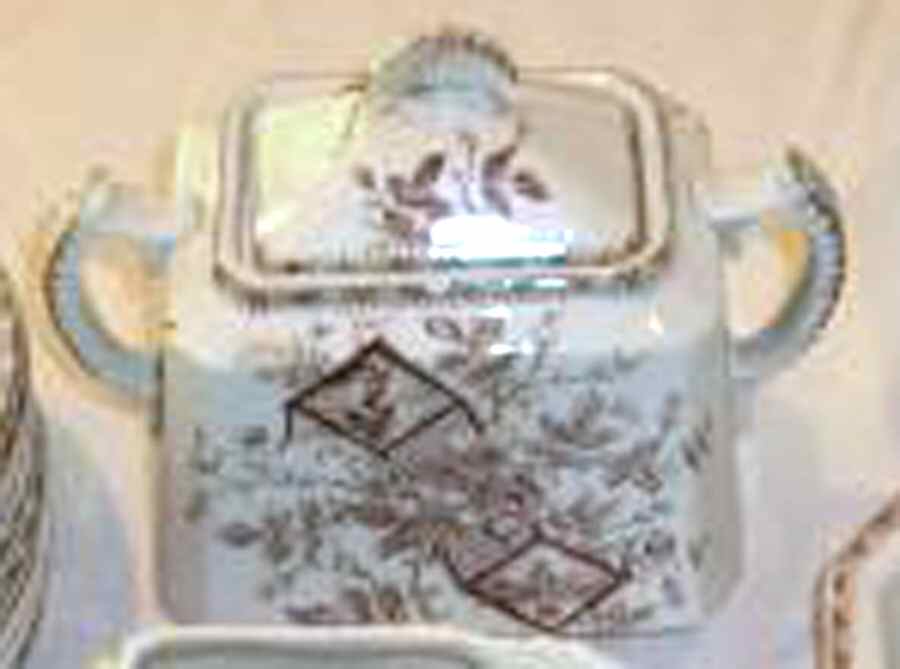 Etruria Brown Sugar Bowl & Lid by Whittaker & Co-1