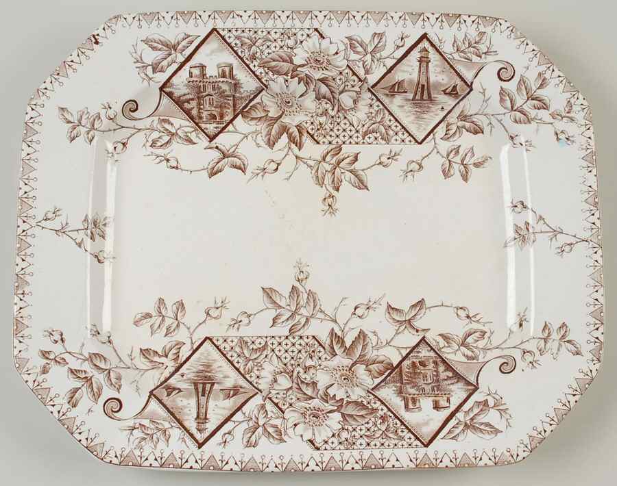 Etruria Brown 14" Rectangular Serving Platter by Whittaker & Co-1