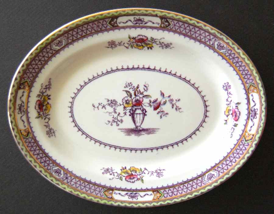 Warwick Multicolor 12" Oval Serving Platter by Wood & Sons-1