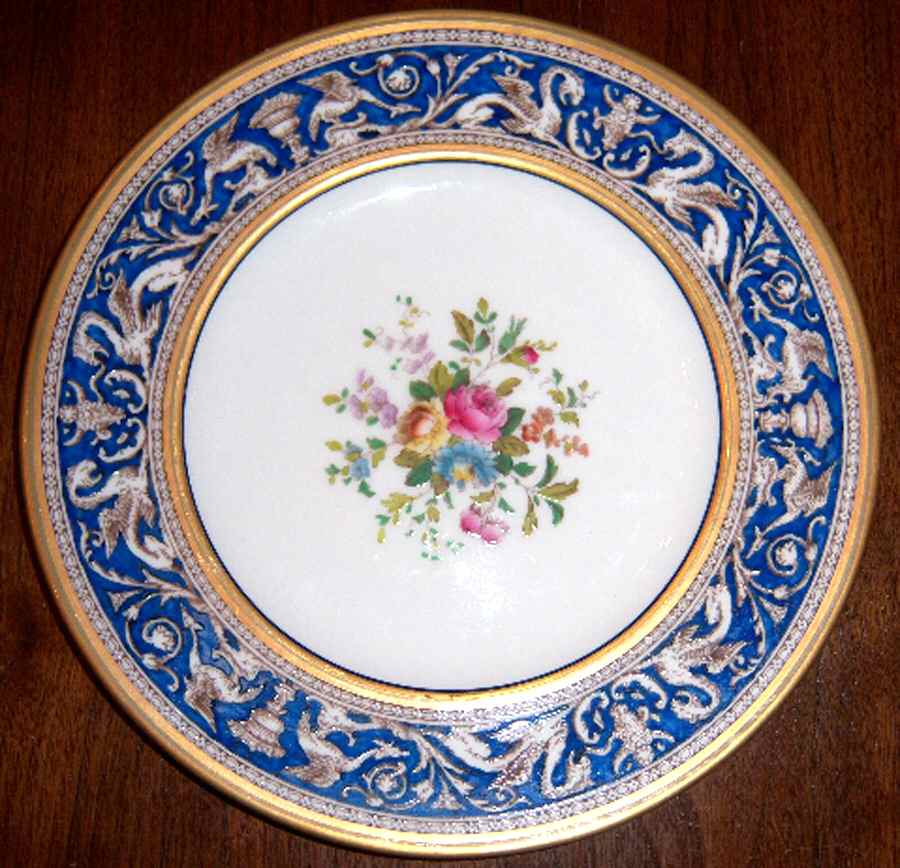 Florentine Blue (Floral Center) Dinner Plate by Wedgwood-1