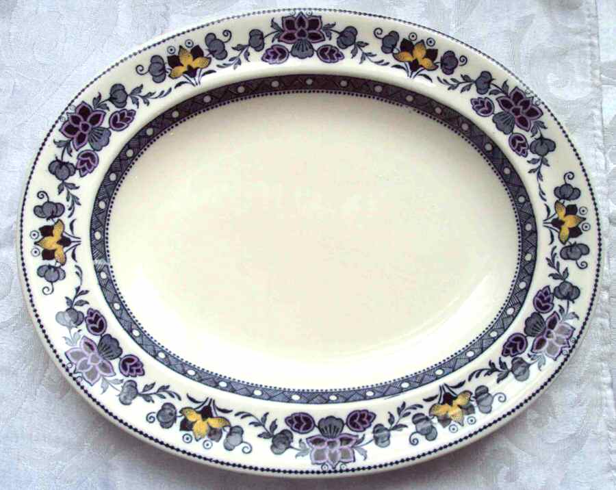 Mandarin Blue Multicolor 11" Oval Serving Platter by Wedgwood-1