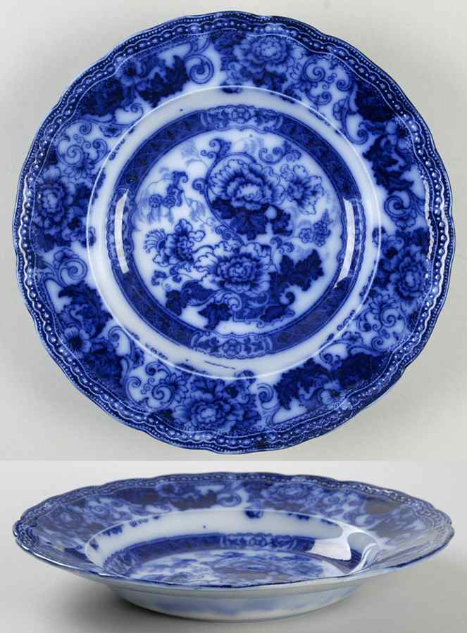 Verona Flow Blue Rim Soup Bowl by Wood & Sons-1