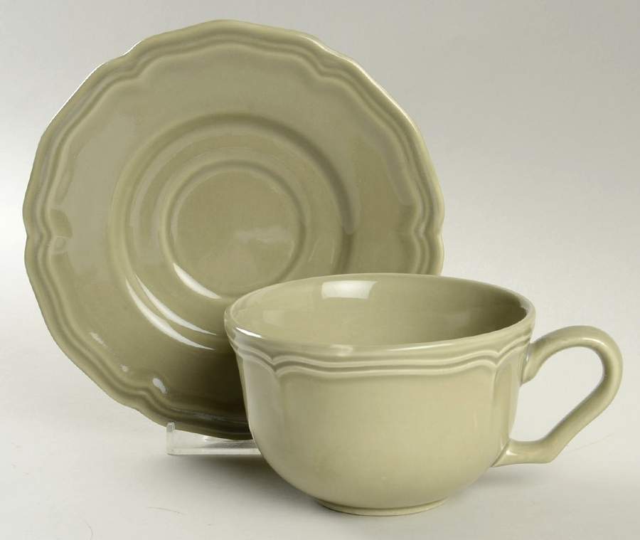 Baroque Green Flat Cup & Saucer Set by Williams-Sonoma-1