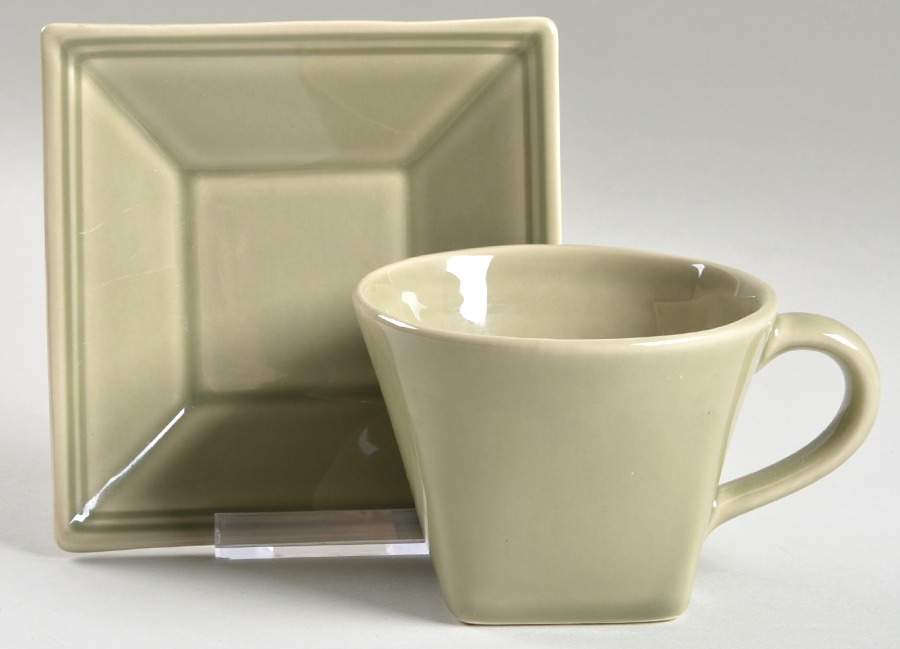 Hudson Sage Flat Cup & Saucer Set by Williams-Sonoma-1
