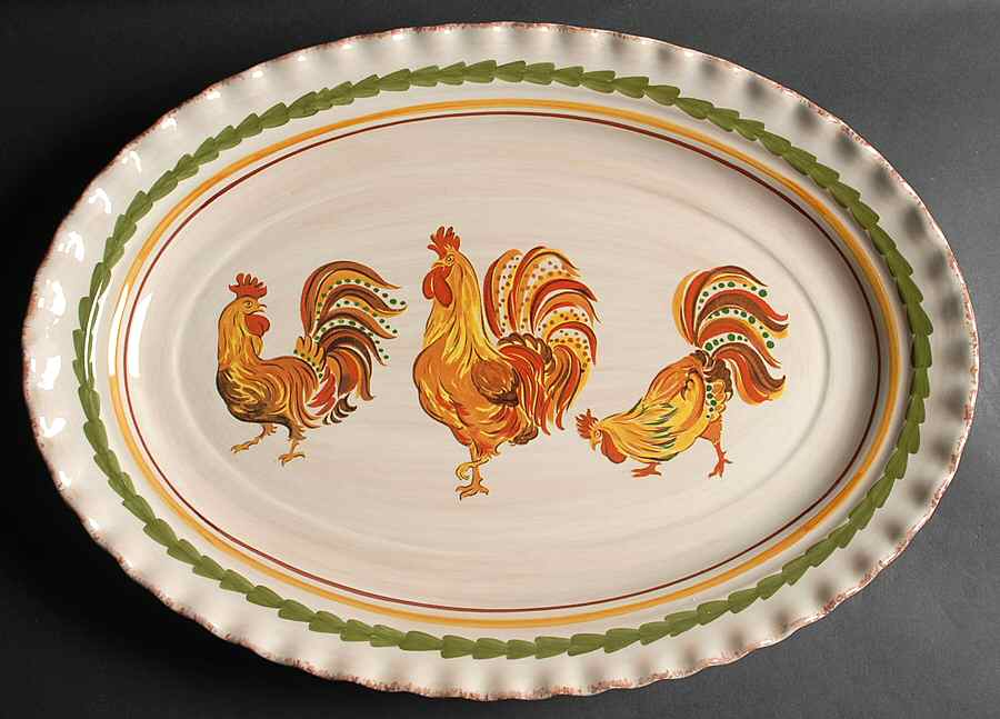 Tuscan Rooster 19" Oval Serving Platter by Williams-Sonoma-1