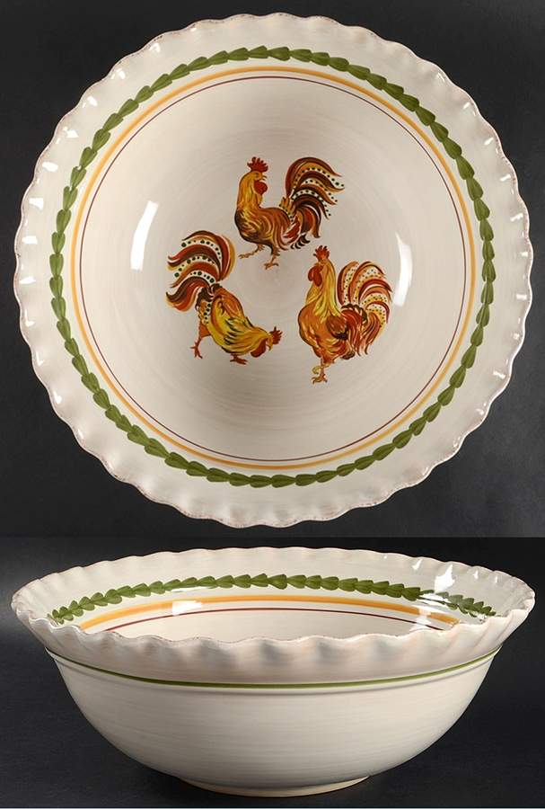 Tuscan Rooster 13" Round Serving Bowl by Williams-Sonoma-1