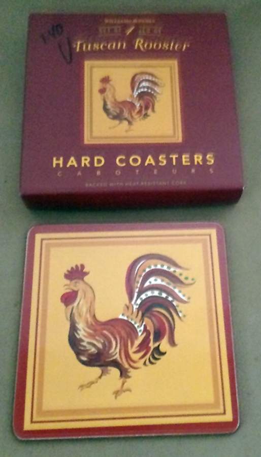 Tuscan Rooster Cork Back Square Coaster by Williams-Sonoma-1