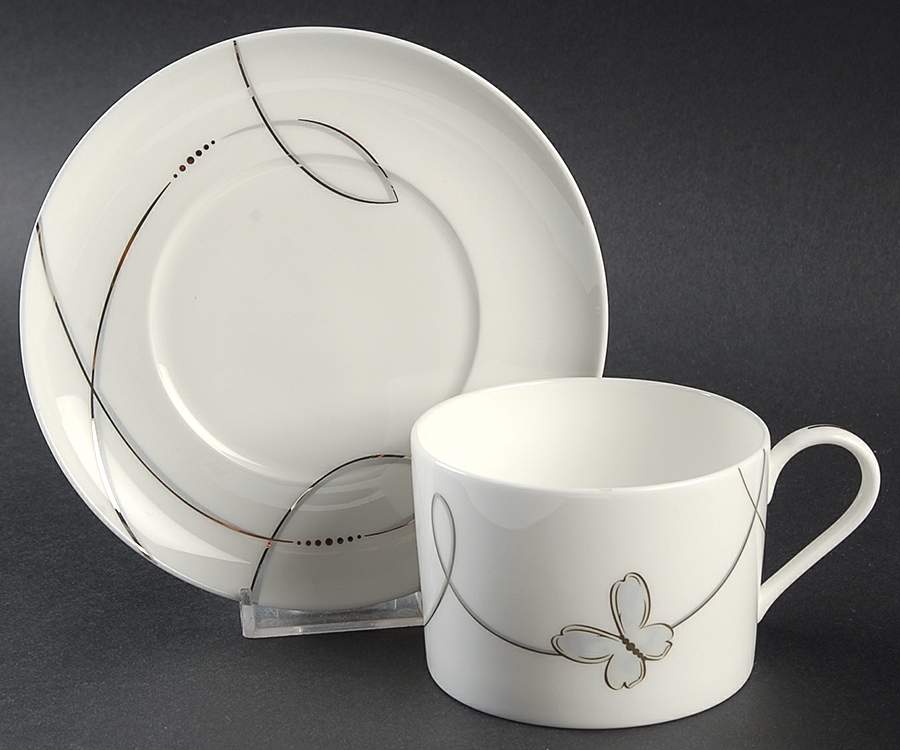Lismore Butterfly Flat Cup & Saucer Set by Waterford China-1