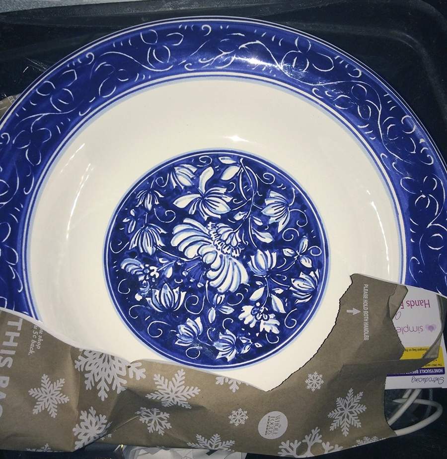 Blue & White Italian 15" Round Serving Bowl by Williams-Sonoma-1