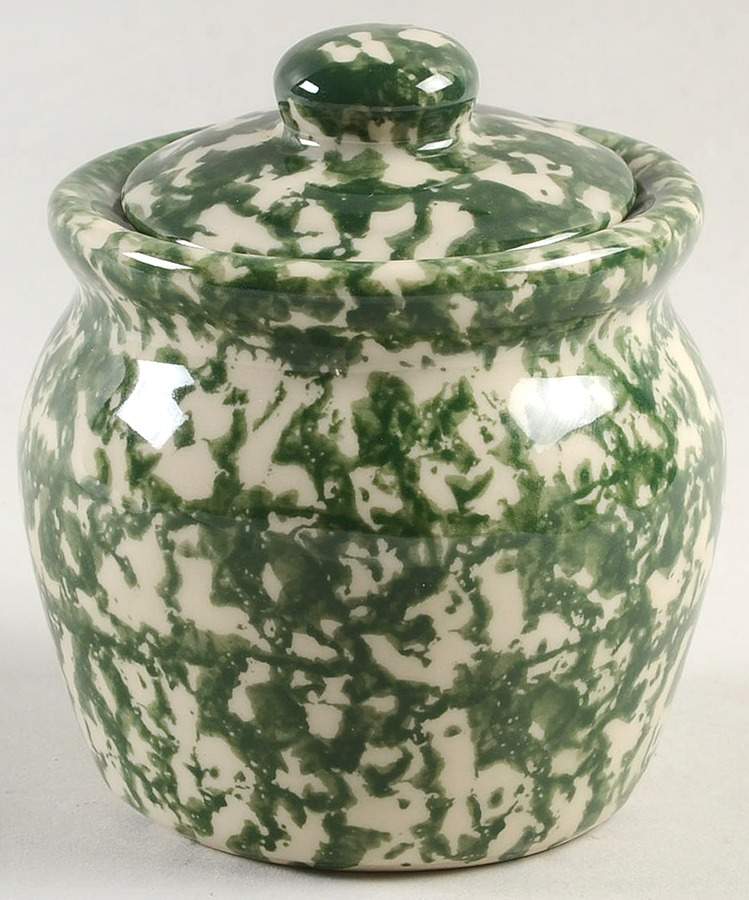 Green Sponge Sugar Bowl & Lid by Workshop Gerald Henn-1