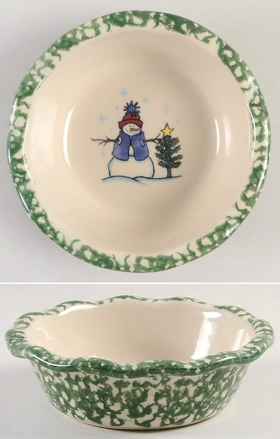 Green Sponge Fruit/Dessert (Sauce) Bowl by Workshop Gerald Henn-1