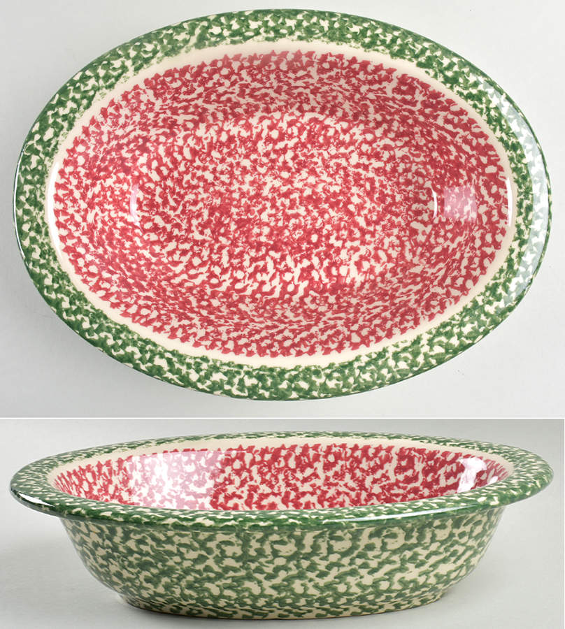 Green Sponge 12" Oval Vegetable Bowl by Workshop Gerald Henn-1