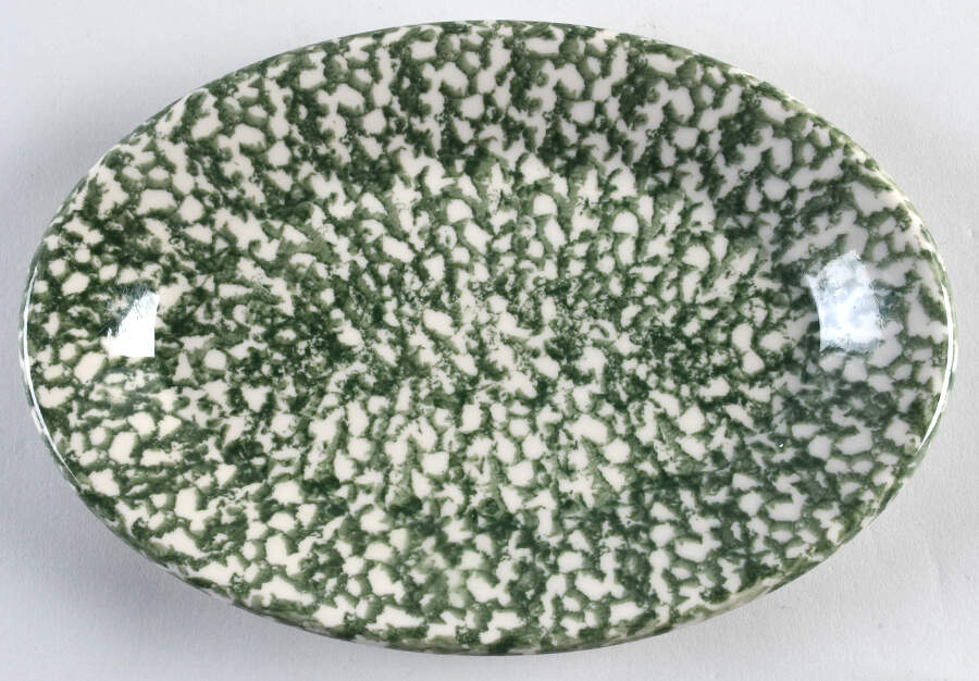 Green Sponge 9" Oval Serving Platter by Workshop Gerald Henn-1