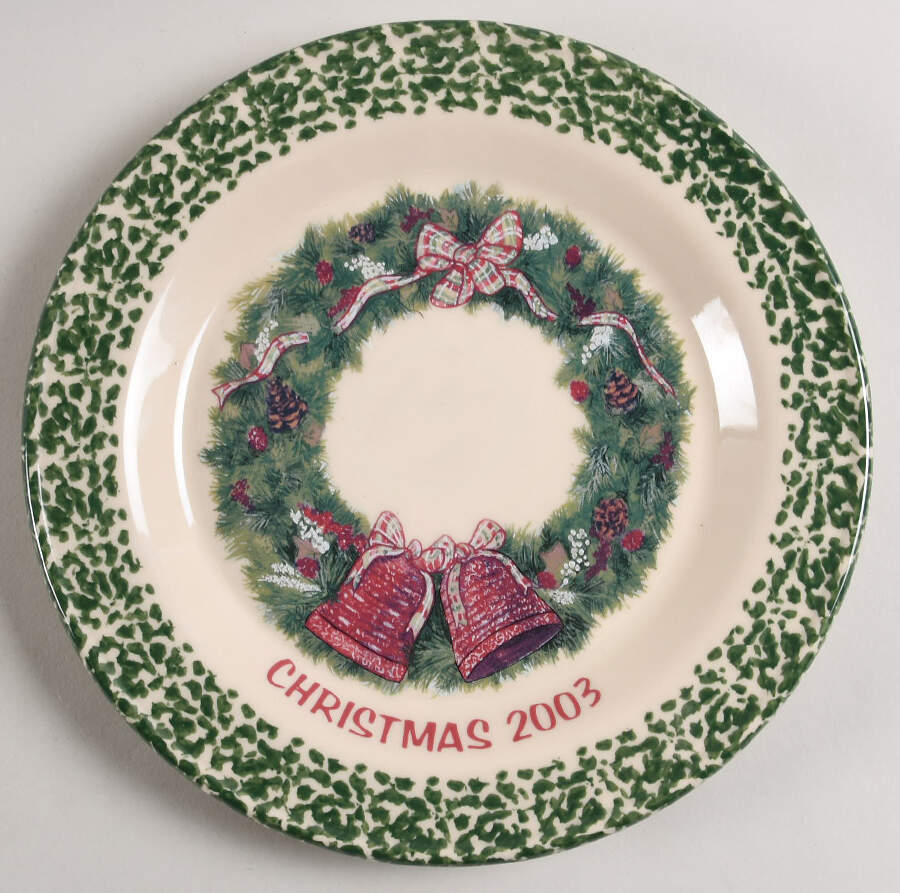 Green Sponge Christmas Dinner Plate by Workshop Gerald Henn-1