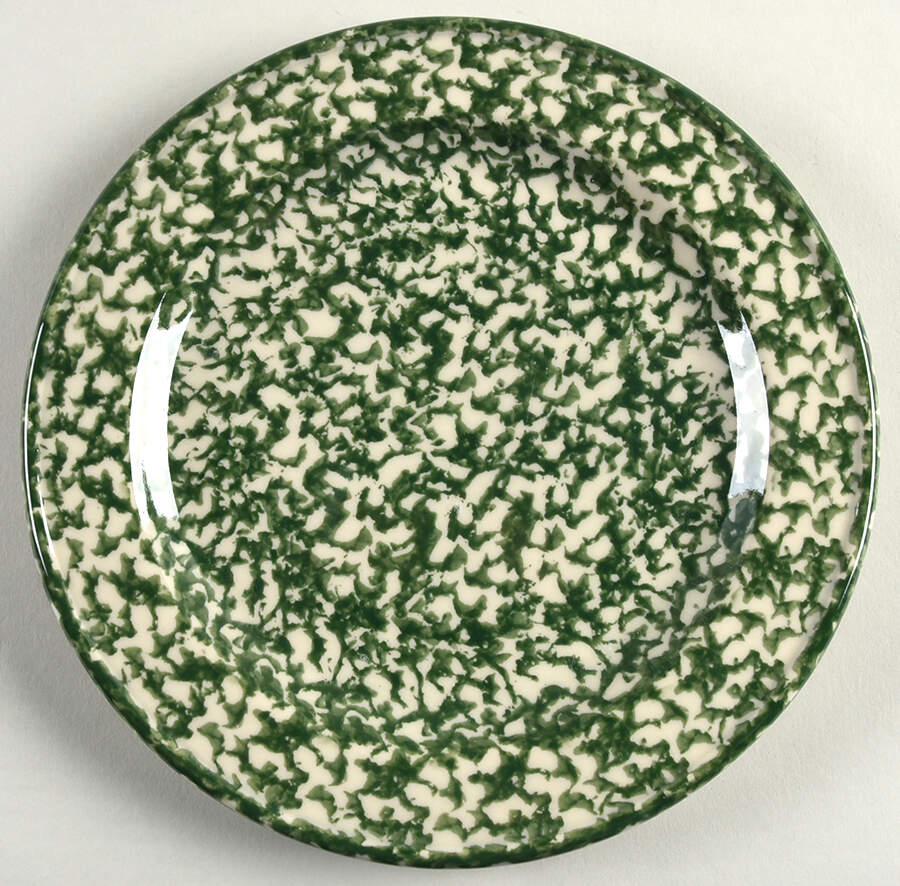Green Sponge Luncheon Plate by Workshop Gerald Henn-1