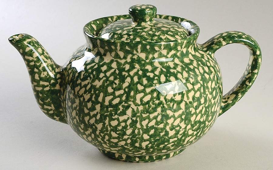 Green Sponge Teapot & Lid by Workshop Gerald Henn-1