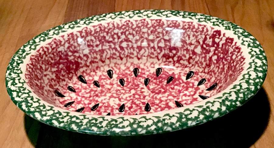 Green Sponge 12" Oval Vegetable Bowl by Workshop Gerald Henn-1