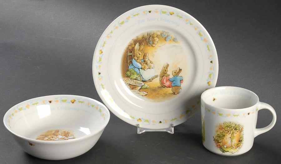 Peter Rabbit Christening (3 Piece) Child's Set by Wedgwood-1
