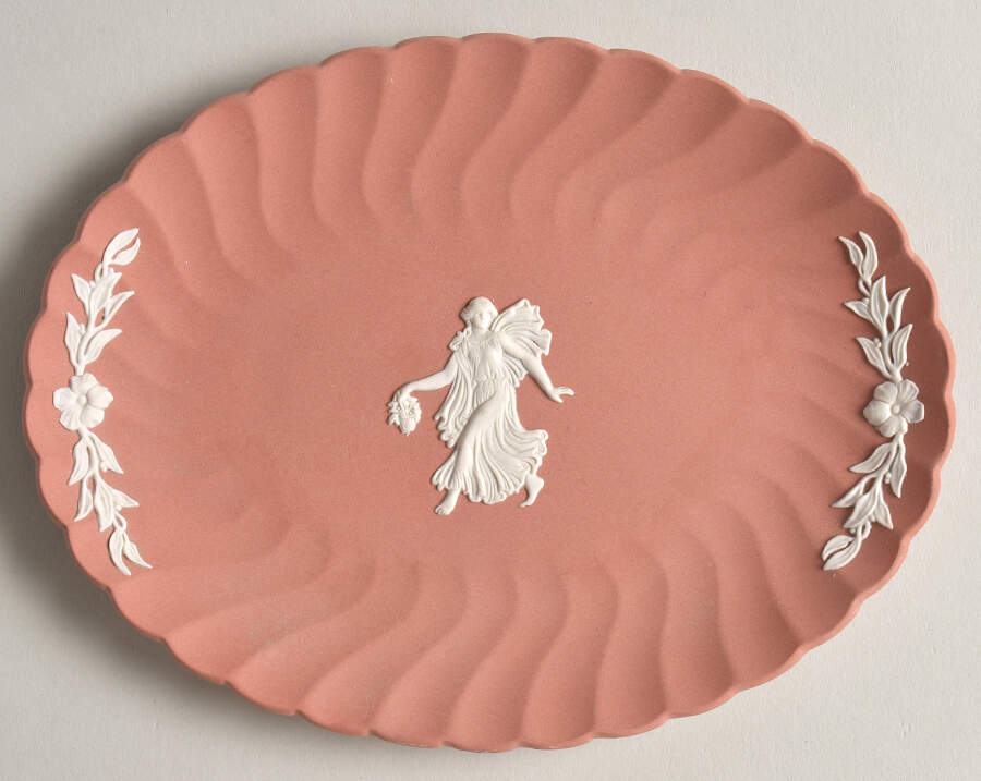 Cream Color on Terra Cotta Spiral Flute 7" Party Plate by Wedgwood-1
