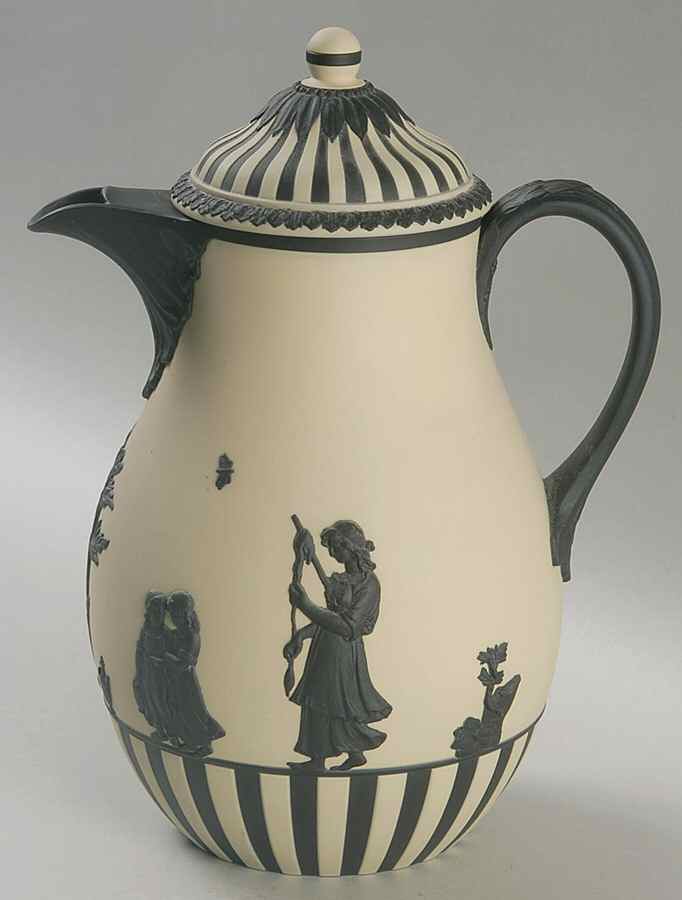 Black on Primrose Coffee Pot & Lid by Wedgwood-1