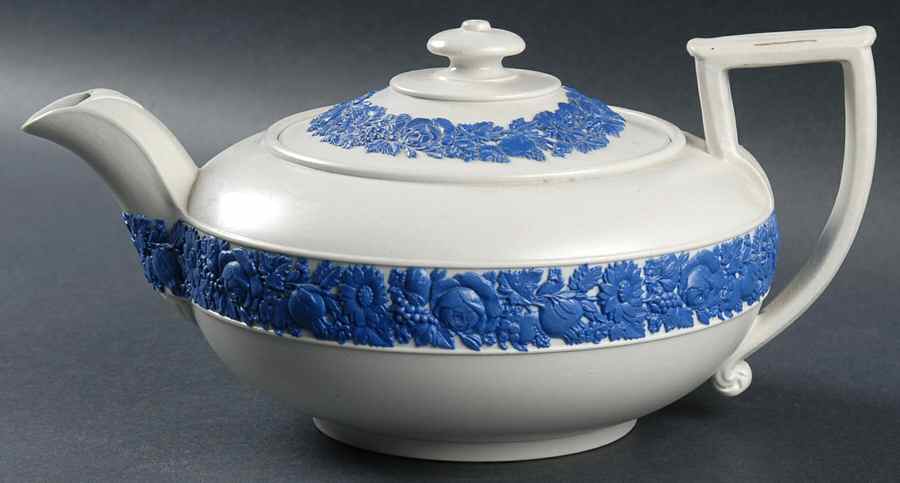 Rose (Portland Blue) Teapot & Lid by Wedgwood-1