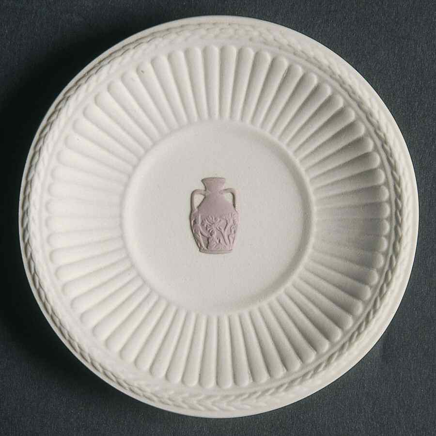 Lilac on Cream Color Jasperware Round Fluted Compotier by Wedgwood-1