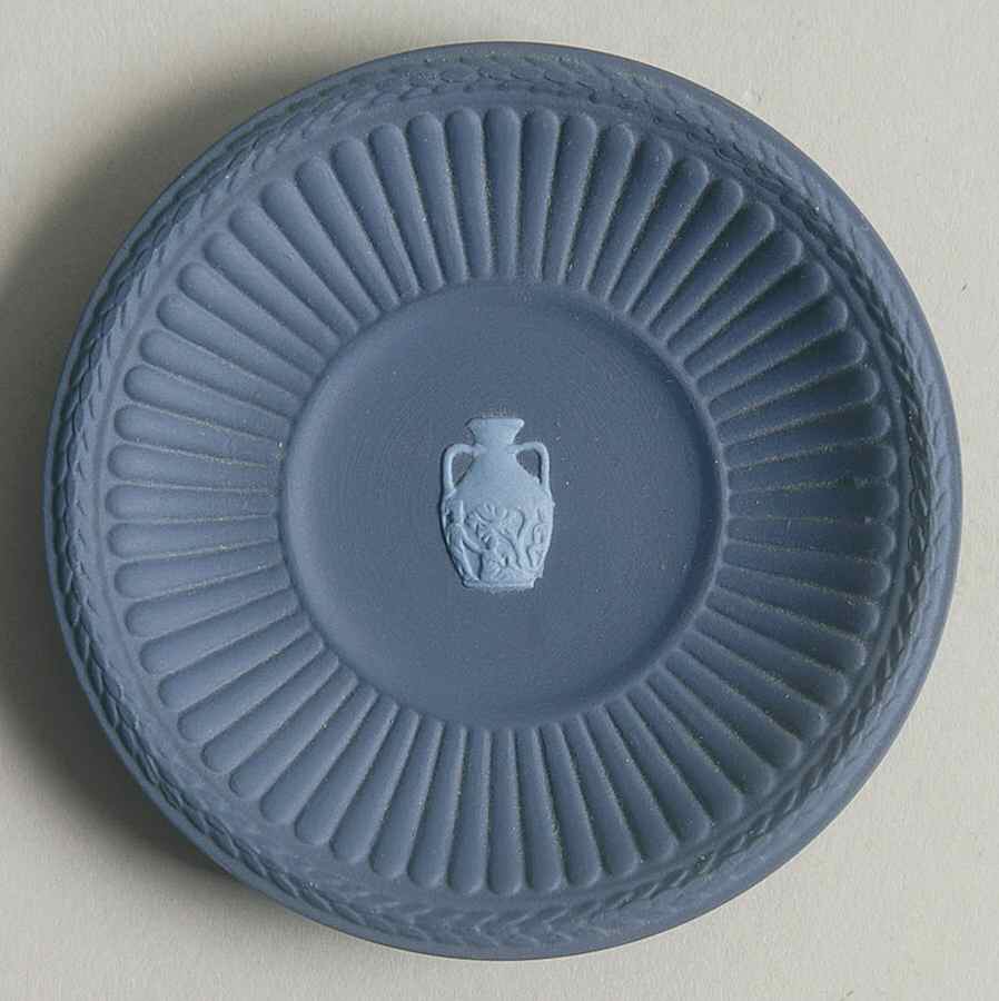 Lavender on Portland Blue Round Fluted Compotier by Wedgwood-1