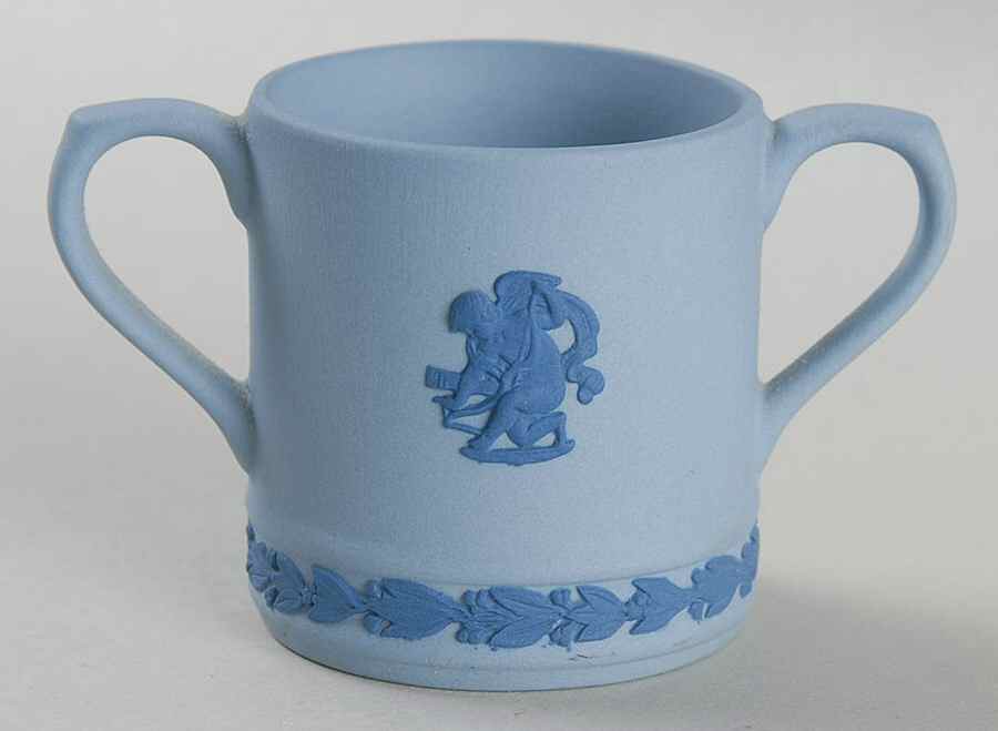 Portland Blue on Lavender Miniature Loving Cup by Wedgwood-1