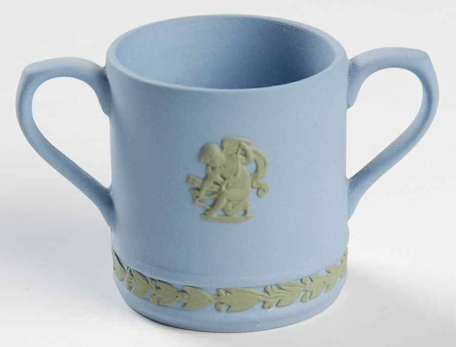 Sage Green on Lavender Miniature Loving Cup by Wedgwood-1