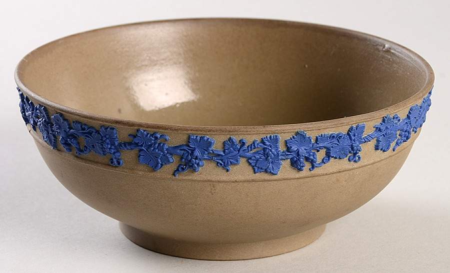 Drab Ware Blue Relief Fruit/Dessert (Sauce) Bowl by Wedgwood-1