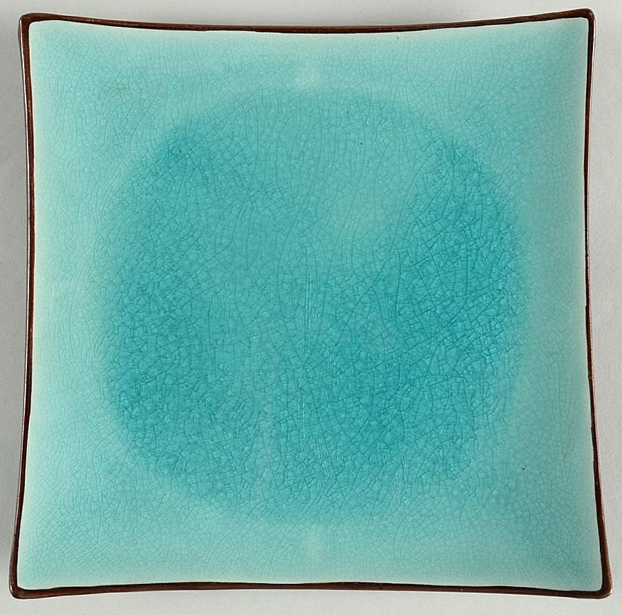 Aqua Crackle Sushi Plate by World Market-1