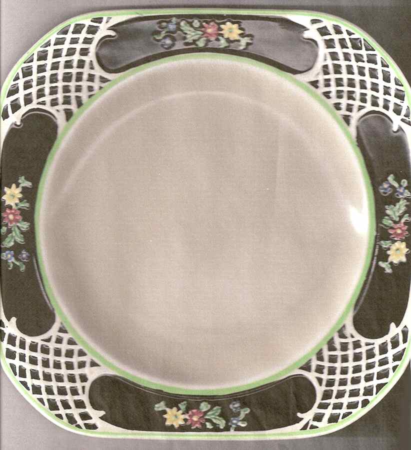 Piccadilly (Black Insets) Square Salad Plate by Wood & Sons-1