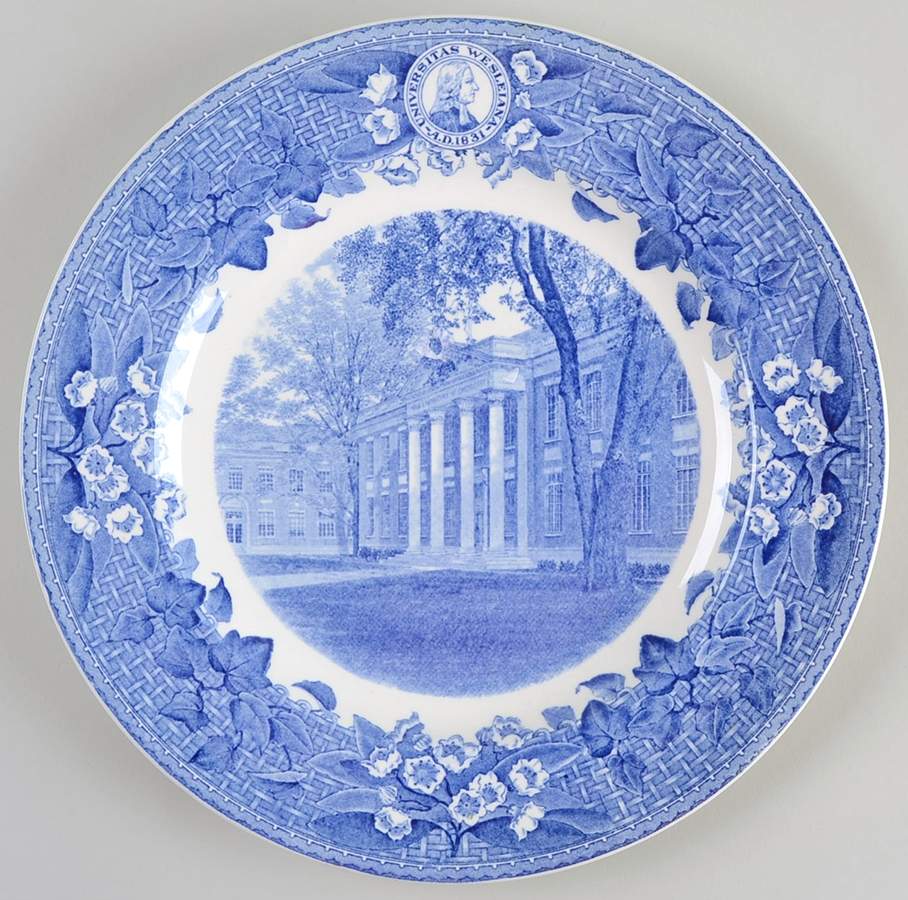 Wesleyan University Blue Dinner Plate by Wedgwood-1