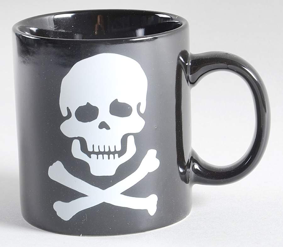 Skull & Crossbones Black Mug by Waechtersbach-1