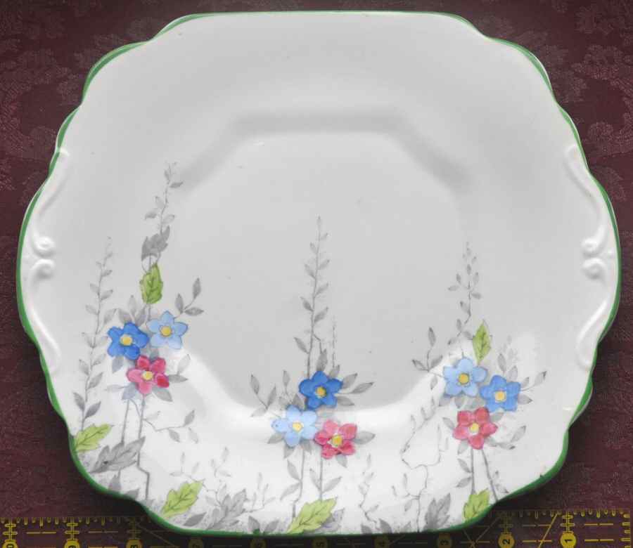 602 Square Handled Cake Plate by Wellington (England)-1