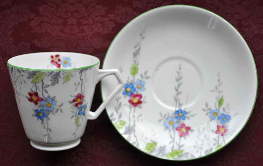 602 Footed Cup & Saucer Set by Wellington (England)-1