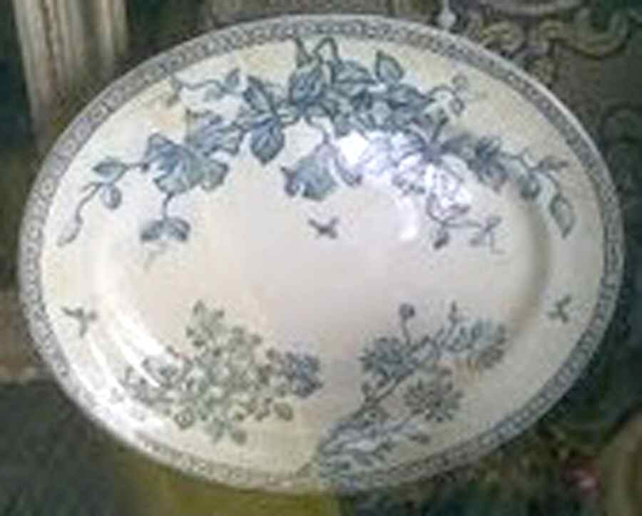 Clematis Blue 14" Oval Serving Platter by Wedgwood-1