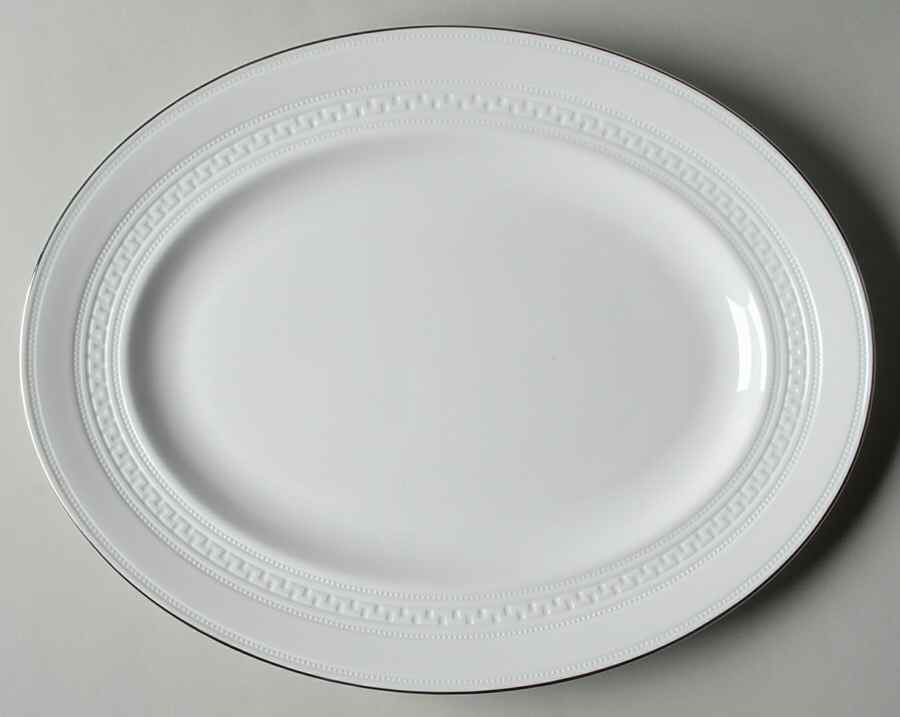 Intaglio Platinum 14" Oval Serving Platter by Wedgwood-1