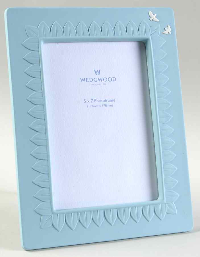 Jasper Classic White on Turquoise Frame-Holds 5" X 7" by Wedgwood-1