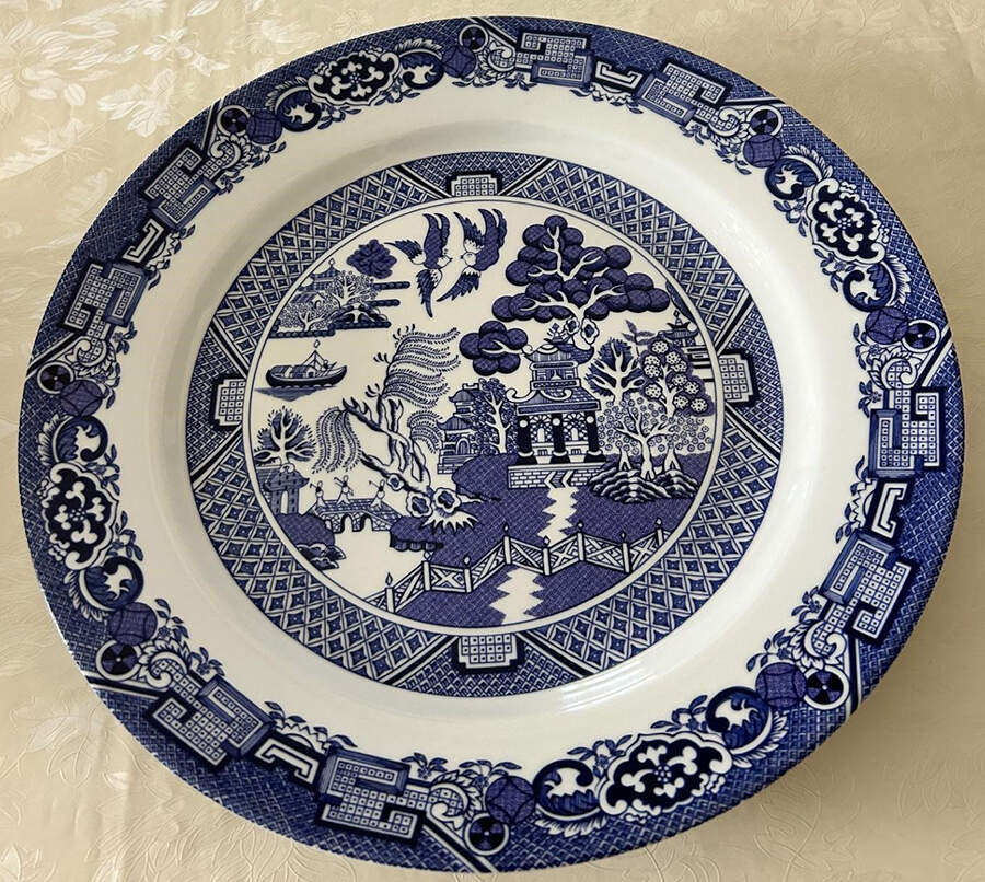 Blue Willow 12" Chop Plate (Round Platter) by Whole Home-1