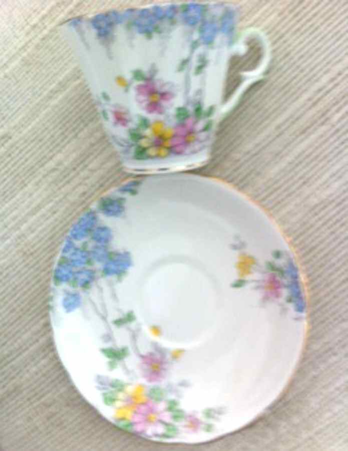 8007 Flat Cup & Saucer Set by Wellington (England)-1