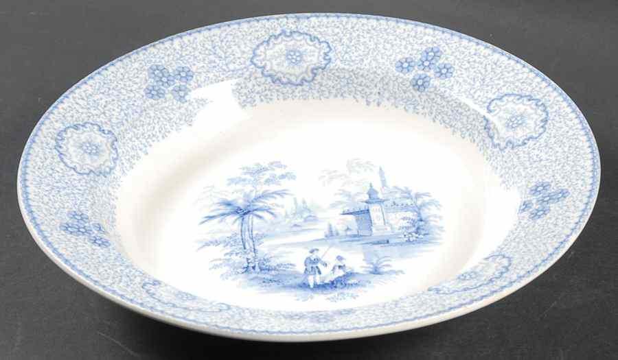 Singanese Blue Large Rim Soup Bowl by Wedgwood-1