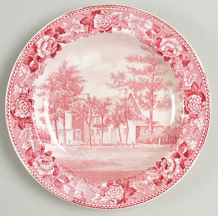 Old Avery Homestead Red Bread & Butter Plate by Wedgwood-1