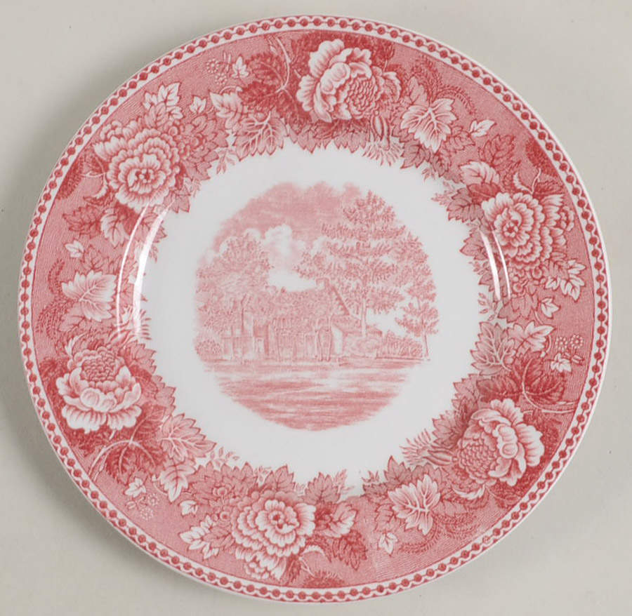 Old Avery Homestead Red Bread & Butter Plate by Wedgwood-1