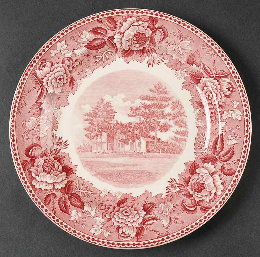 Old Avery Homestead Red Salad Plate by Wedgwood-1