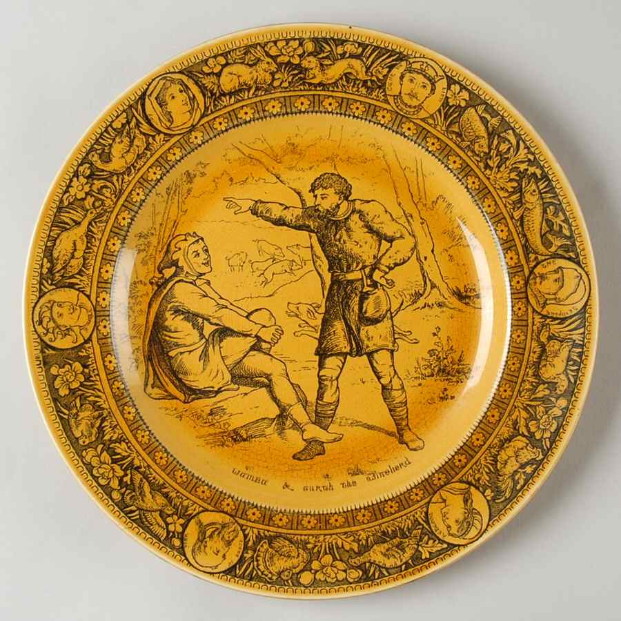 Ivanhoe Black on Mustard Dinner Plate by Wedgwood-1