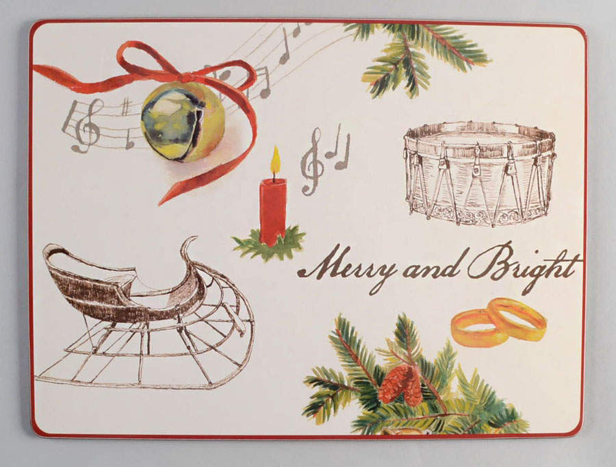 Christmas Carols Corkboard Placemat by WilliamsSonoma Replacements, Ltd.