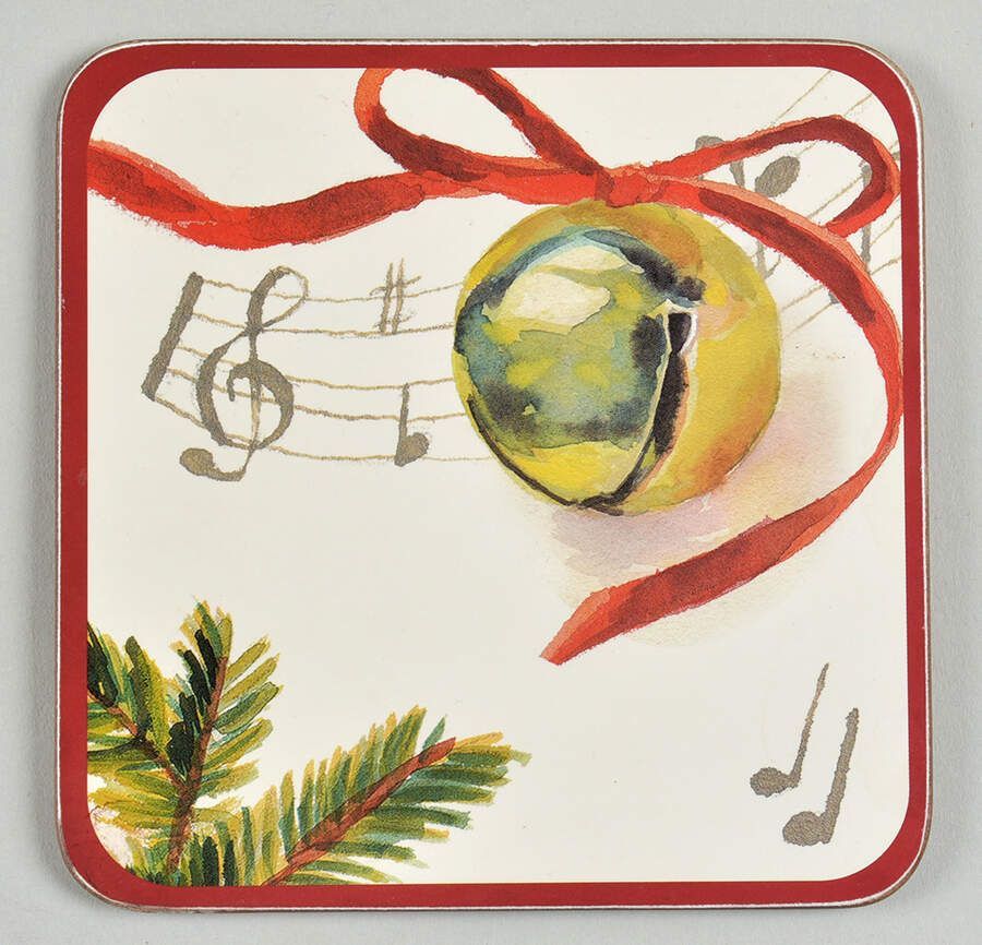 Christmas Carols Cork Back Square Coaster by Williams-Sonoma-1